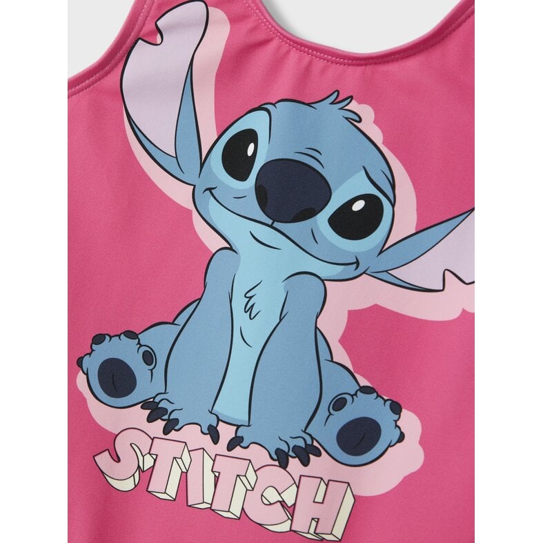 Name It Name It Meisjes Badpak NMFMODINA Stitch Ronde Hals Karmijn Roze