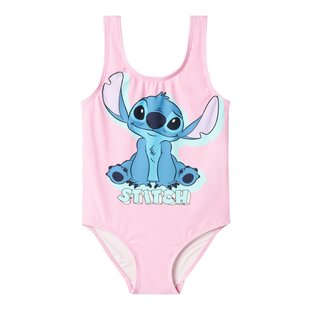 Name It Meisjes Badpak NMFMODINA Stitch Ronde Hals Roze