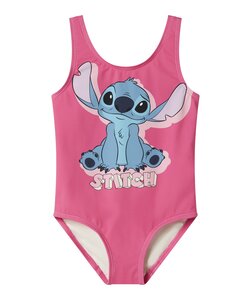 Name It Girls Swimsuit NMFMODINA Stitch Round Neck Carmine Rose Pink