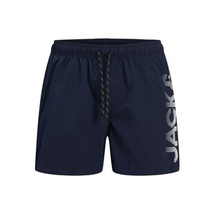 Jack & Jones Men's Swim Short JPSTMAUI JJSWIM Splicelogo Solid Dark Blue
