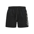 Jack & Jones Jack & Jones Men's Swim Short JPSTMAUI JJSWIM Splicelogo Solid Black