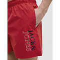 Jack & Jones Jack & Jones Heren Zwemshort JPSTMAUI Double Logo Effen Rood