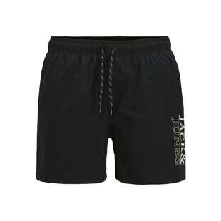 Jack & Jones Men's Swim Short JPSTMAUI Double Logo Plain Black
