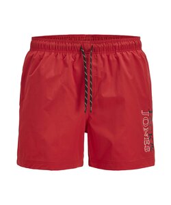 Jack & Jones Heren Zwemshort JPSTMAUI Double Logo Effen Rood