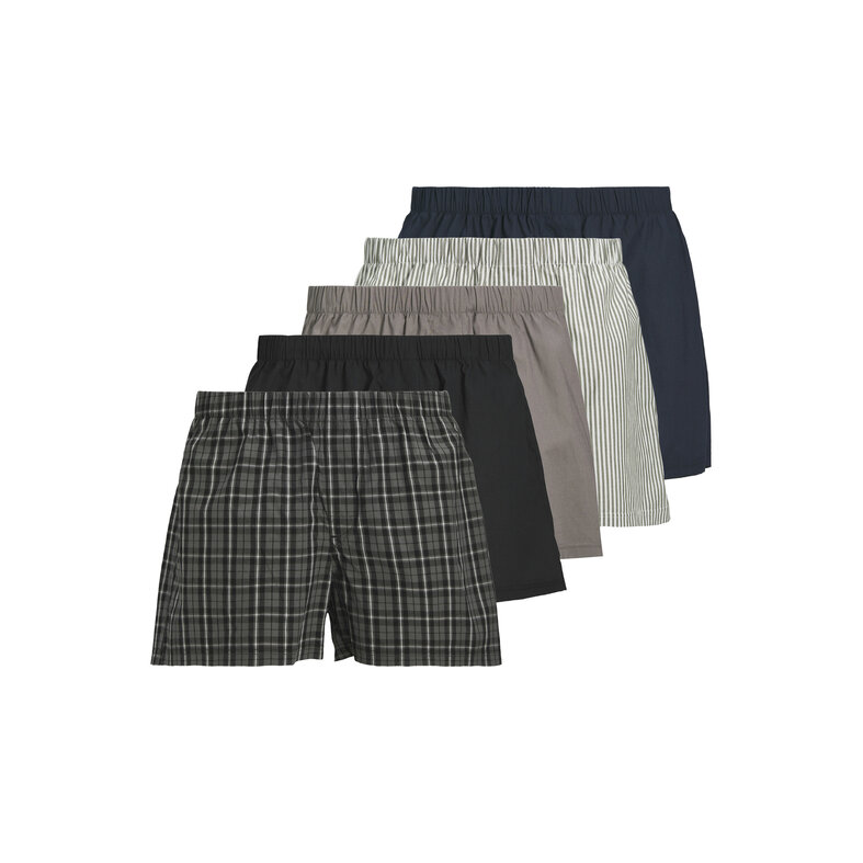 Jack & Jones Jack & Jones Heren Wijde Boxershorts JACMILANO Geweven Katoen 5-Pack