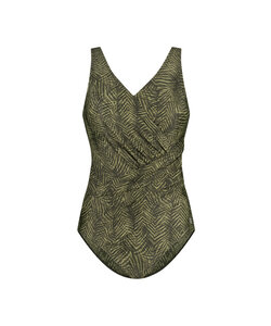 Ten Cate Ladies Correcting Swimsuit Soft Cup Green Leaf Print