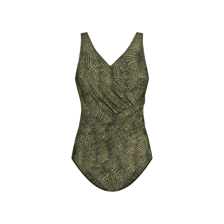 Ten Cate Ten Cate Ladies Correcting Swimsuit Soft Cup Green Leaf Print