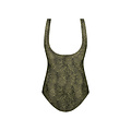 Ten Cate Ten Cate Ladies Correcting Swimsuit Soft Cup Green Leaf Print