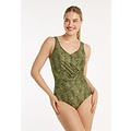 Ten Cate Ten Cate Ladies Correcting Swimsuit Soft Cup Green Leaf Print