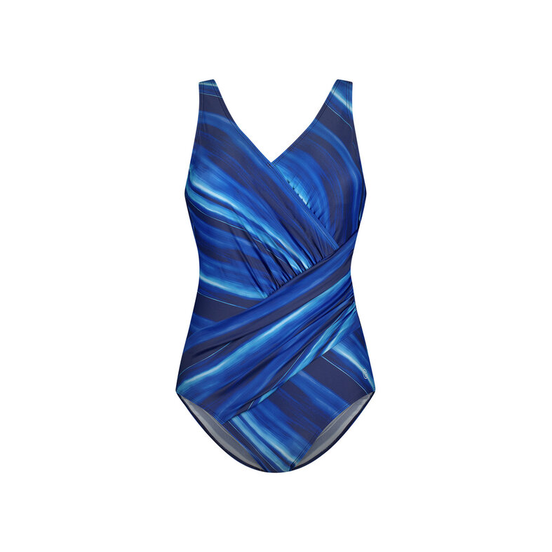 Ten Cate Ten Cate Ladies Correcting Swimsuit Soft Cup Blue Striped