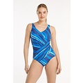 Ten Cate Ten Cate Ladies Correcting Swimsuit Soft Cup Blue Striped