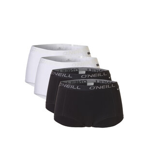 O'Neill Women's Boxer Shorts 4-Pack White/Black