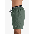 Happy Shorts Happy Shorts Men's Swim Short Double Waistband Solid Khaki