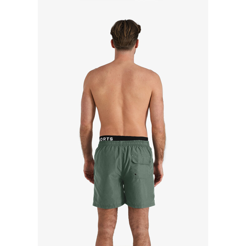 Happy Shorts Happy Shorts Heren Zwemshort Dubbele Waistband Effen Kaki