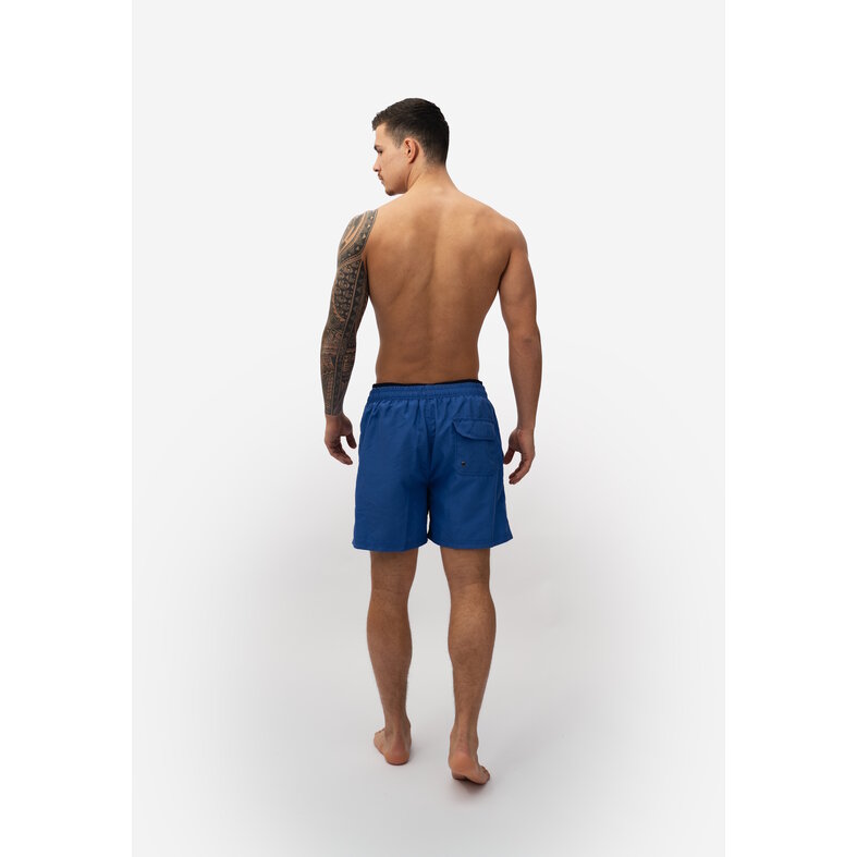 Happy Shorts Happy Shorts Men's Swim Short Double Waistband Solid Blue