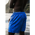 Happy Shorts Happy Shorts Men's Swim Short Double Waistband Solid Blue