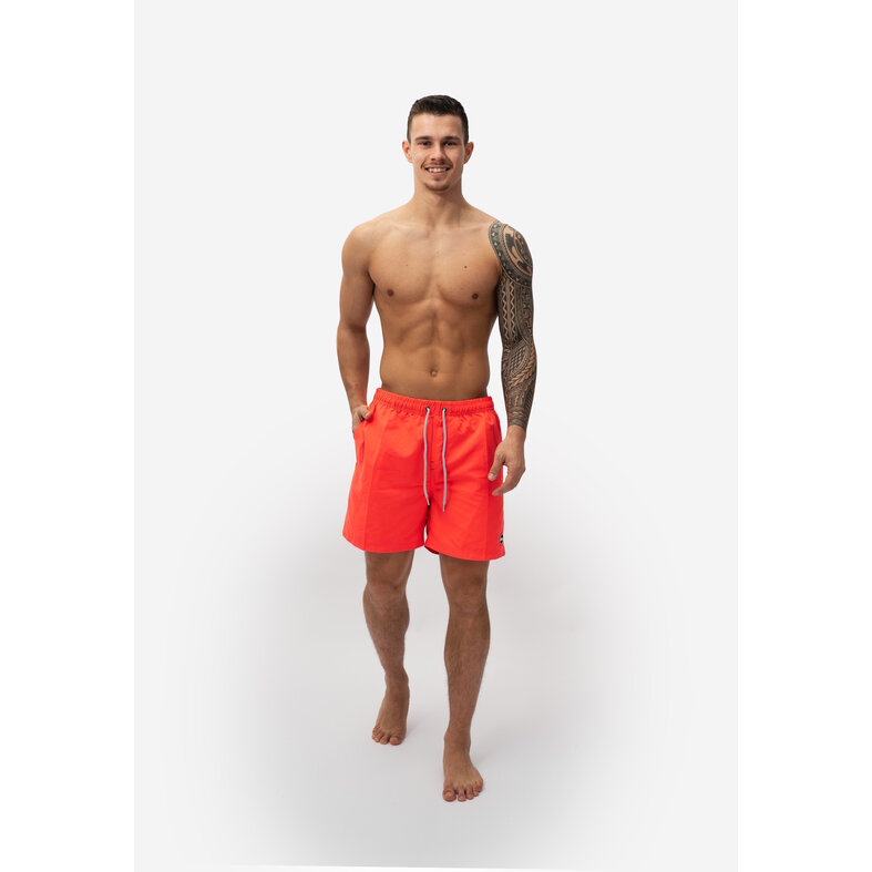 Happy Shorts Happy Shorts Heren Zwemshort Effen Neon Rood