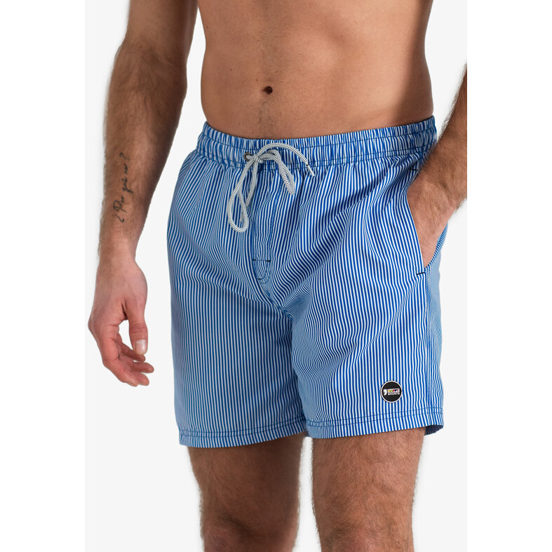 Happy Shorts Happy Shorts Men's Swim Short Blue/White Striped