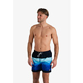 Happy Shorts Happy Shorts Heren Zwemshort Waterverf Strepen Print Blauw