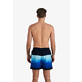 Happy Shorts Happy Shorts Heren Zwemshort Waterverf Strepen Print Blauw