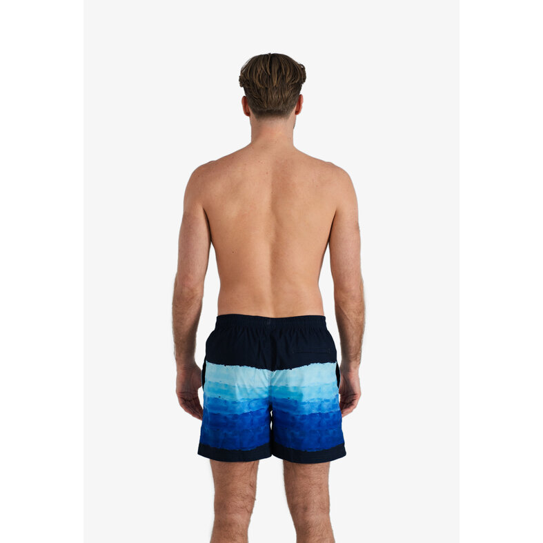 Happy Shorts Happy Shorts Men's Swim Short Watercolor Stripes Print Blue
