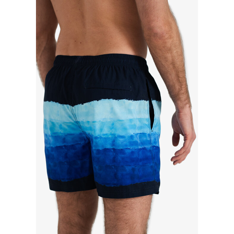 Happy Shorts Happy Shorts Men's Swim Short Watercolor Stripes Print Blue