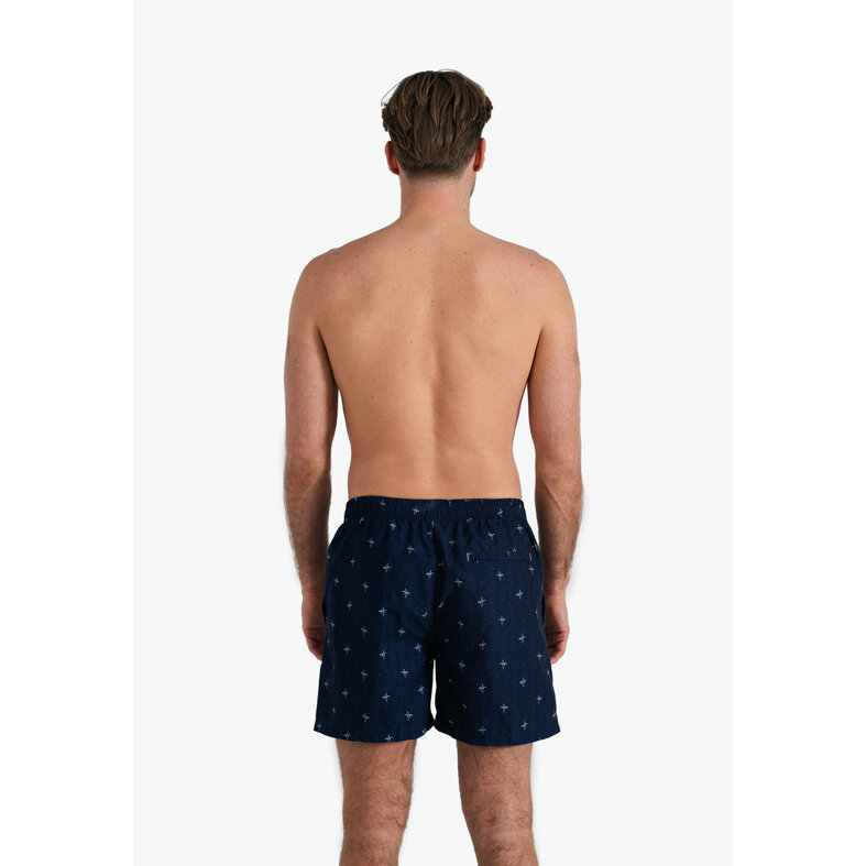 Happy Shorts Happy Shorts Men's Swim Short Palms Dark Blue Print