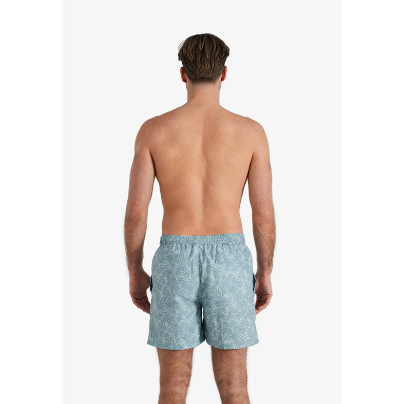 Happy Shorts Happy Shorts Men's Swim Short Palm Leaves Blue Gray Print