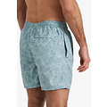 Happy Shorts Happy Shorts Heren Zwemshort Palmbladeren Blauwgrijs Print