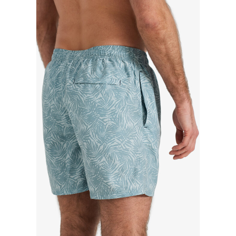 Happy Shorts Happy Shorts Men's Swim Short Palm Leaves Blue Gray Print