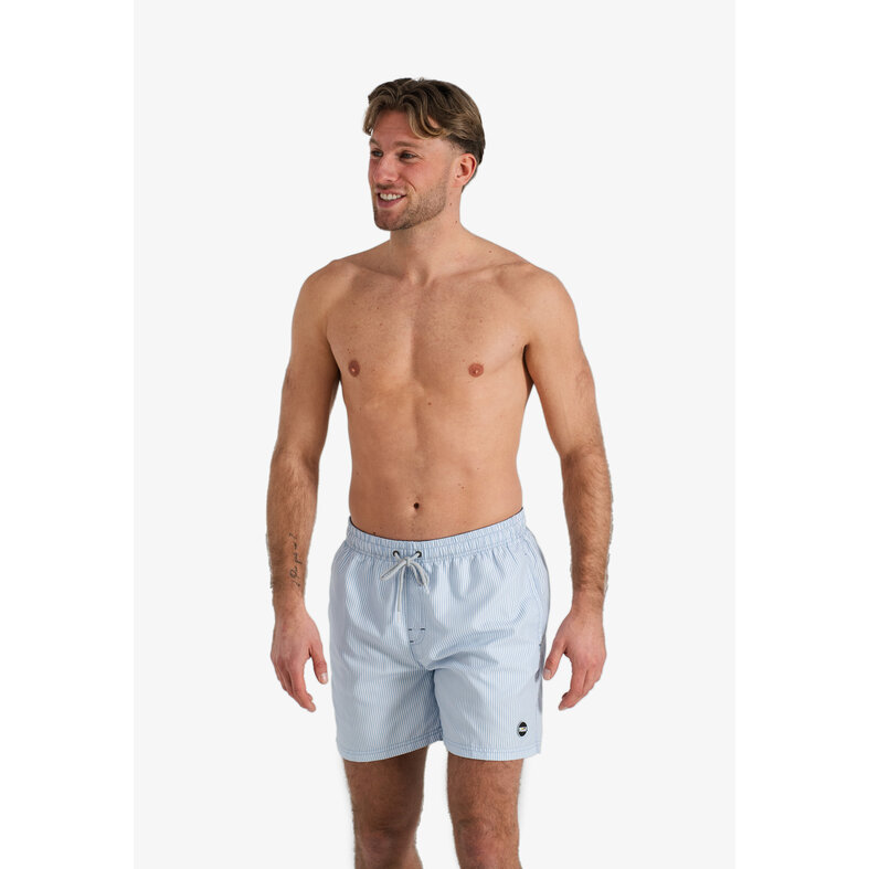 Happy Shorts Happy Shorts Heren Zwemshort Lichtblauw/Wit Gestreept