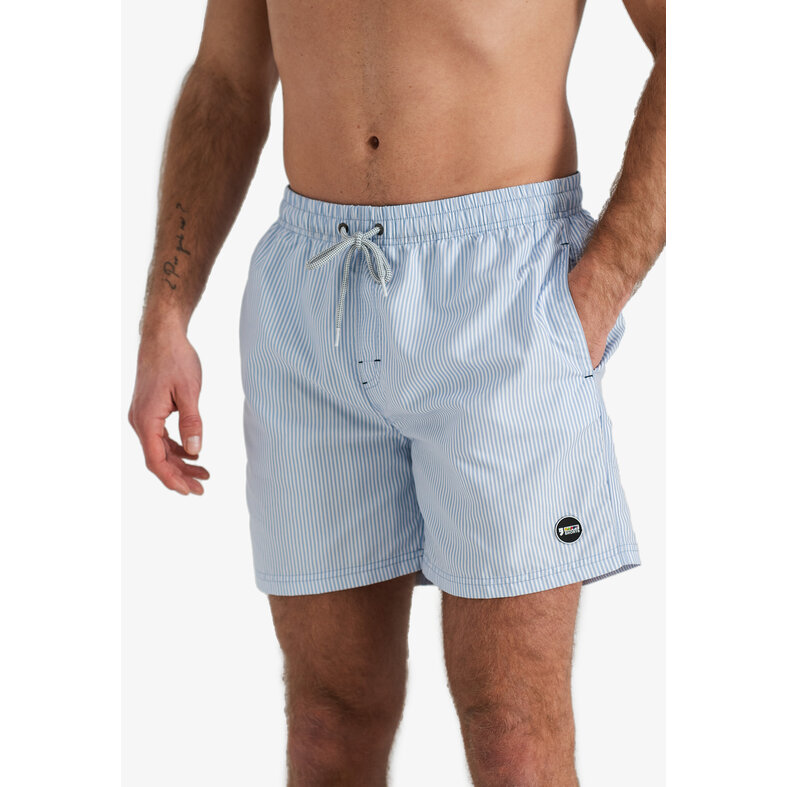 Happy Shorts Happy Shorts Heren Zwemshort Lichtblauw/Wit Gestreept