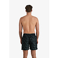 Happy Shorts Happy Shorts Men's Swim Short Palm Leaves Black/Jungle Green Print
