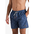 Happy Shorts Happy Shorts Men's Swim Short Palms Dark Blue Print