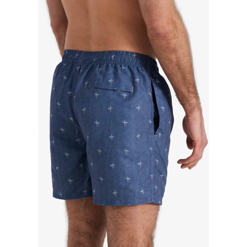 Happy Shorts Happy Shorts Heren Zwemshort Palmbomen Donkerblauw Print