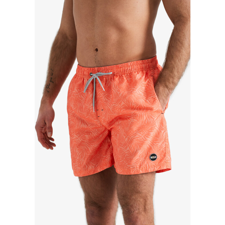 Happy Shorts Happy Shorts Heren Zwemshort Palmbladeren Oranje Print