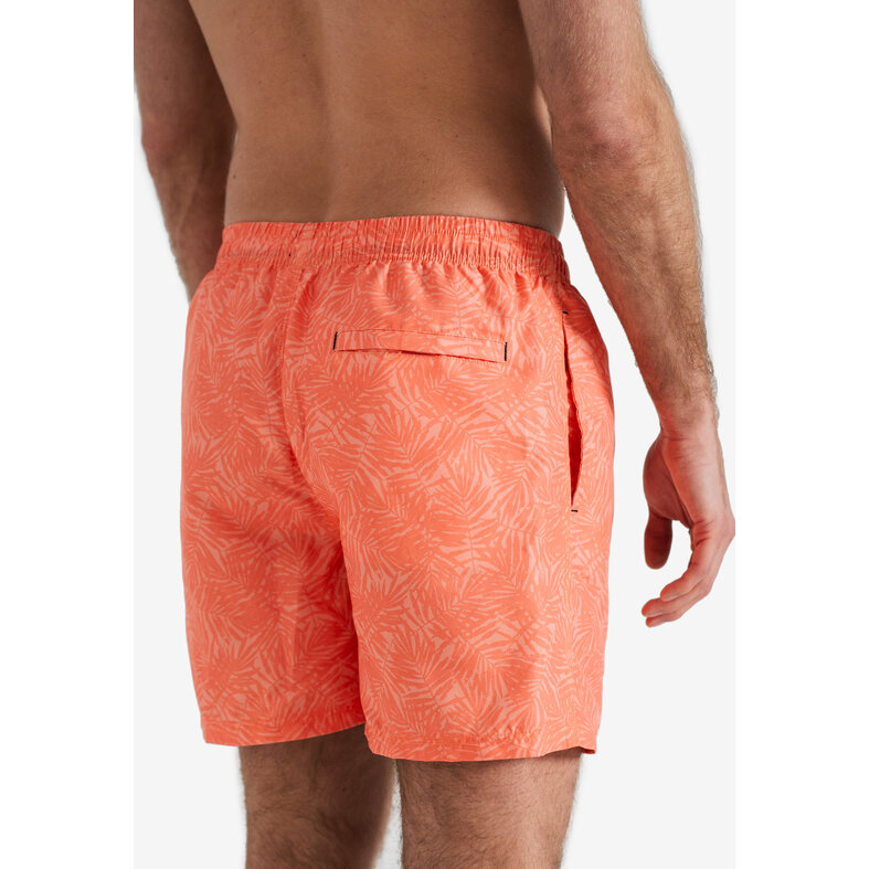 Happy Shorts Happy Shorts Heren Zwemshort Palmbladeren Oranje Print