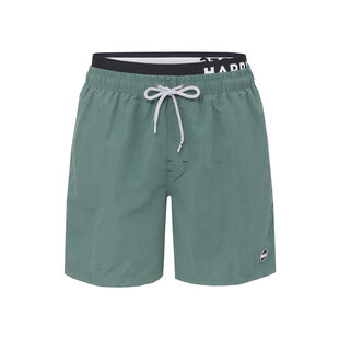 Happy Shorts Heren Zwemshort Dubbele Waistband Effen Kaki