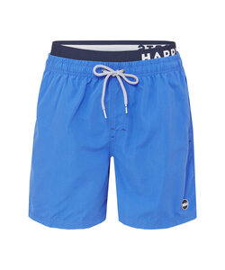 Happy Shorts Men's Swim Short Double Waistband Solid Blue