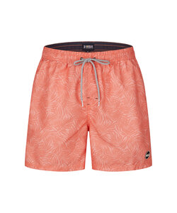 Happy Shorts Heren Zwemshort Palmbladeren Oranje Print