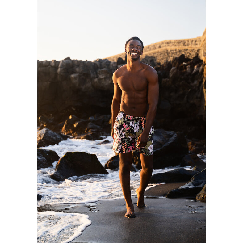 Happy Shorts Happy Shorts Men's Swim Short Floral Jungle Print