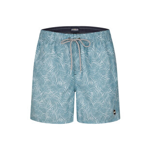 Happy Shorts Men's Swim Short Palm Leaves Blue Gray Print