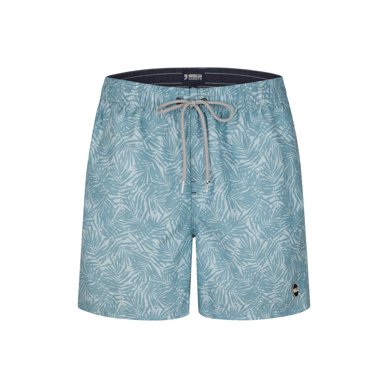 Happy Shorts Happy Shorts Men's Swim Short Palm Leaves Blue Gray Print