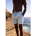 Happy Shorts Happy Shorts Heren Zwemshort Palmbladeren Blauwgrijs Print