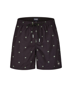 Happy Shorts Heren Zwemshort Palmbomen Zwart Print