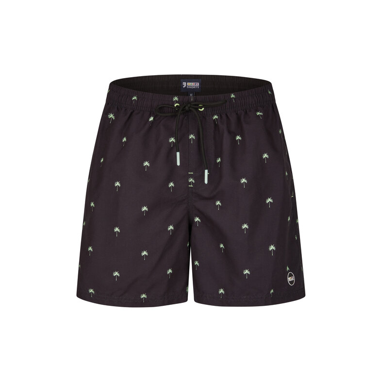 Happy Shorts Happy Shorts Heren Zwemshort Palmbomen Zwart Print