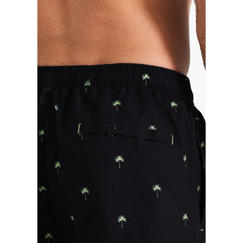 Happy Shorts Happy Shorts Heren Zwemshort Palmbomen Zwart Print
