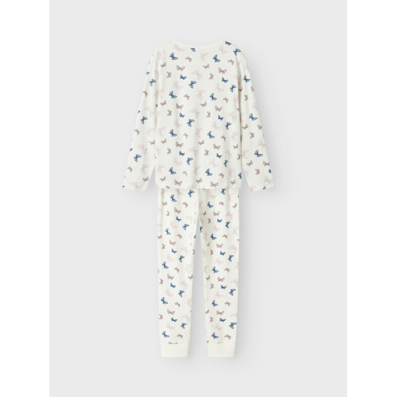 Name It Name It Meisjes Lange Pyjama Set NKFNIGHTSET Vlinder Print Crème