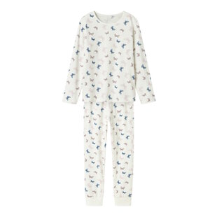 Name It Meisjes Lange Pyjama Set NKFNIGHTSET Vlinder Print Crème