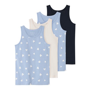 Name It Girls Shirt Top NKFTANK Hearts 4-Pack Multicolor